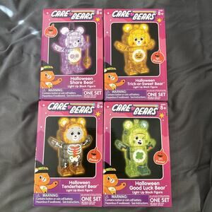 🔥Care Bears Halloween Light Up Block Figures-full Set of 4 2025 BNWT🔥